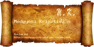 Medgyesi Krisztián névjegykártya
