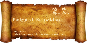 Medgyesi Krisztián névjegykártya
